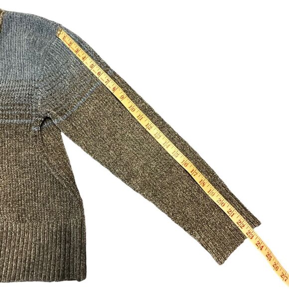 Liz Sport Blue and Grey Stripe Chenille Cardigan - Picture 7 of 7